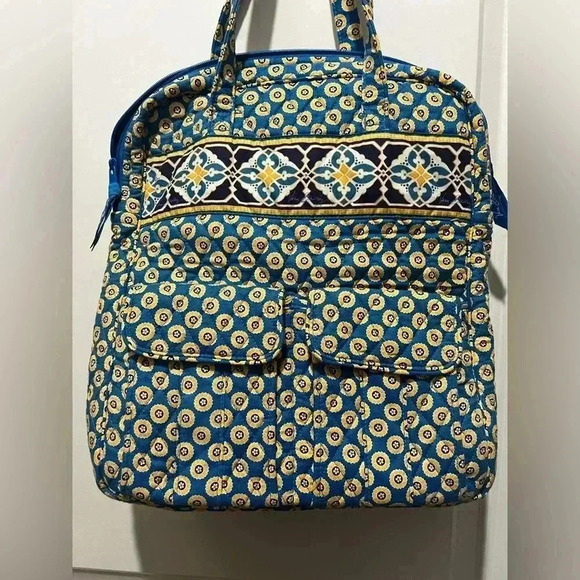 Small/medium blue and yellow Vera Bradley tote - Picture 2 of 7